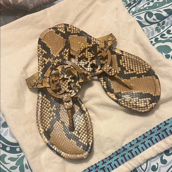 Tory Burch Snake Print Sandals - Picture 1 of 5